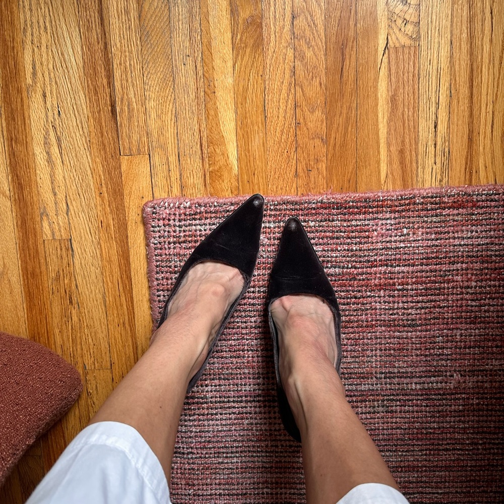 Prada 90’s Chocolate Brown Velvet Block Heel Pumps - Women - Picture 3 of 10